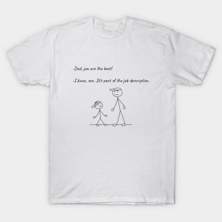 Stickman Family T-Shirt Dad Best Job Description Tee T-Shirt